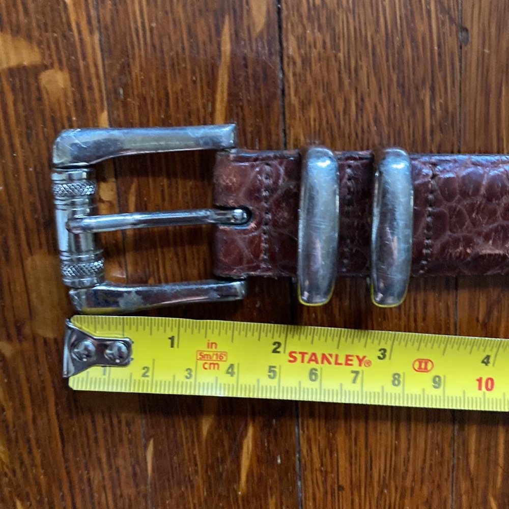 Belt Brown color Martin Dingman brand Alligator-Grain Leather Size 38 pre-owned - Picture 12 of 15